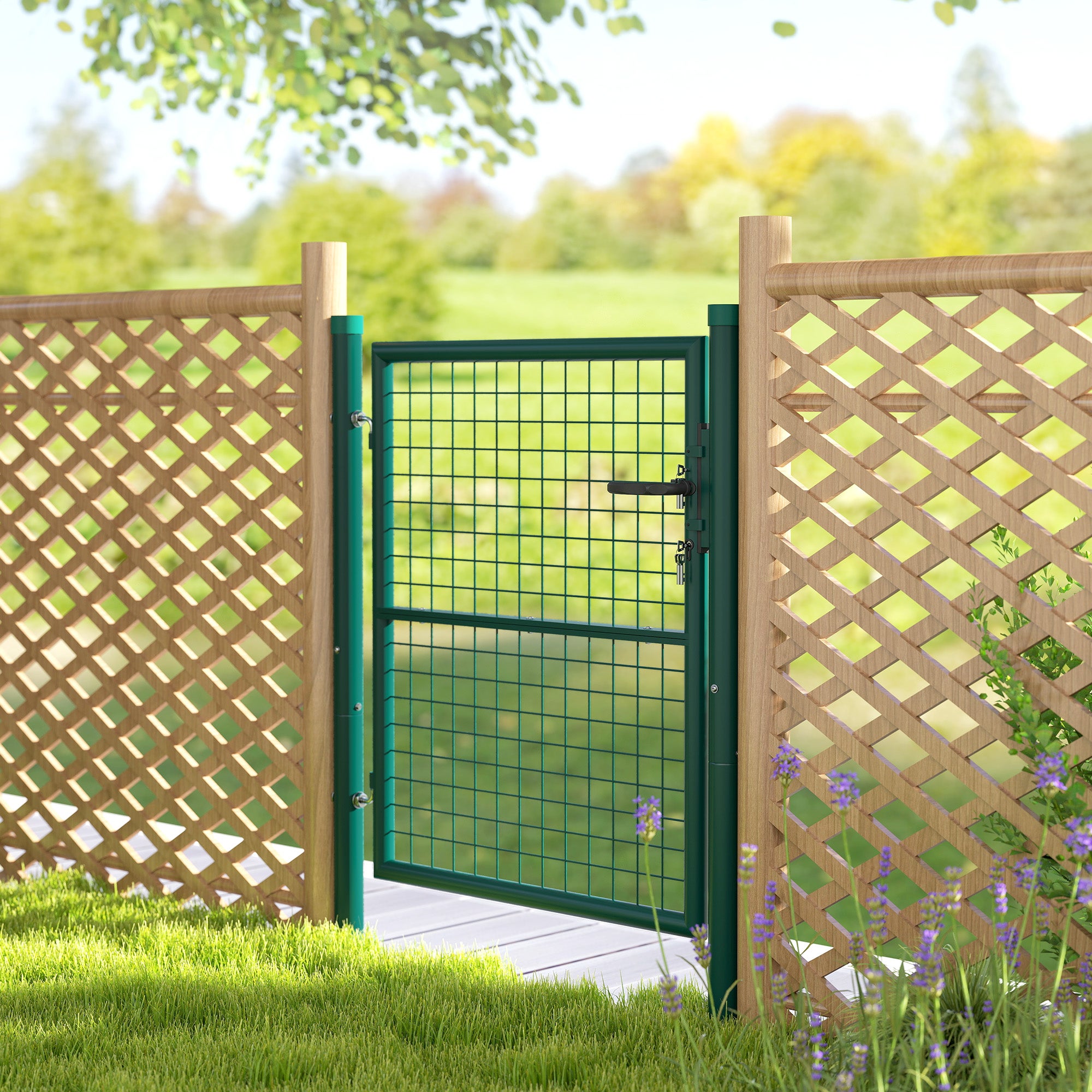 Portillon de jardin Acier Outsunny - 9
