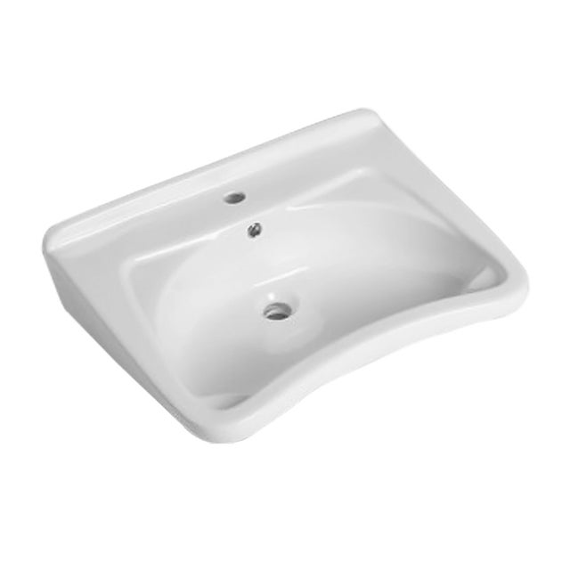Lavabo sospeso 65 cm per persone disabili con fissaggio senza staffe
