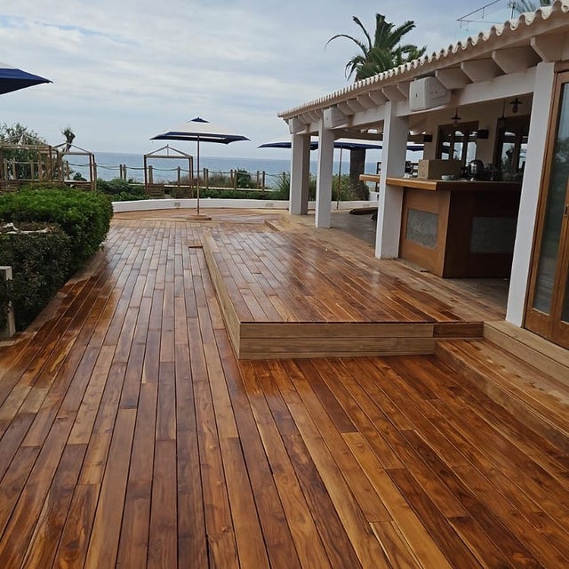 Sol extérieur terrasse bois teck tropical 2x9x180cm- 10 m2