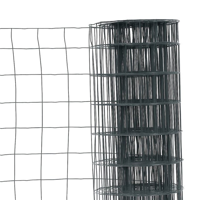 Grillage en rouleau acier galvanisé maille 100x100 mm H1m50 x L20 m - Gris anthracite - Hauteur 1m50