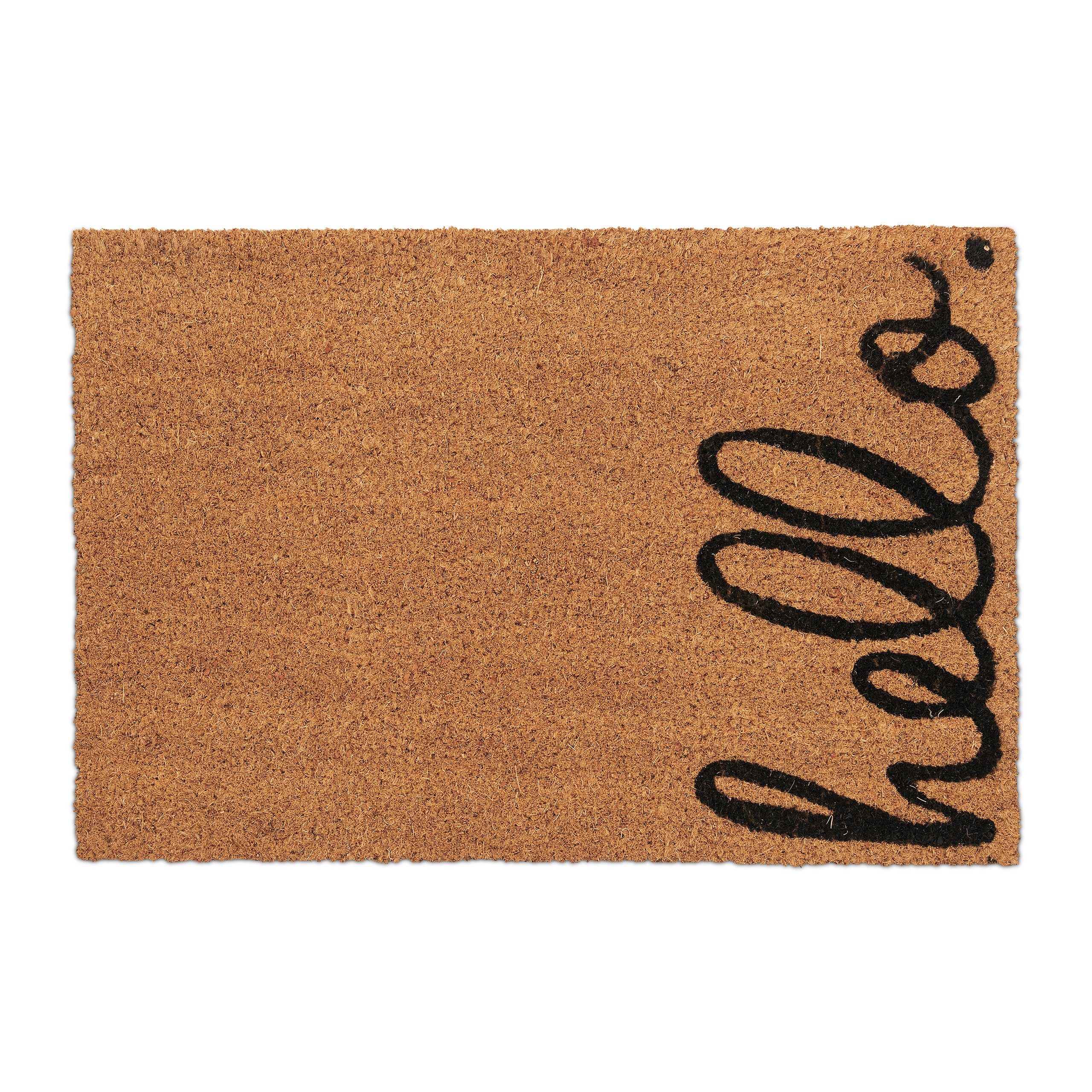 Relaxdays Paillasson Fibres De Coco 75x45 Cm - Tapis De Sol Antidérapant Motif Décoratif Naturel