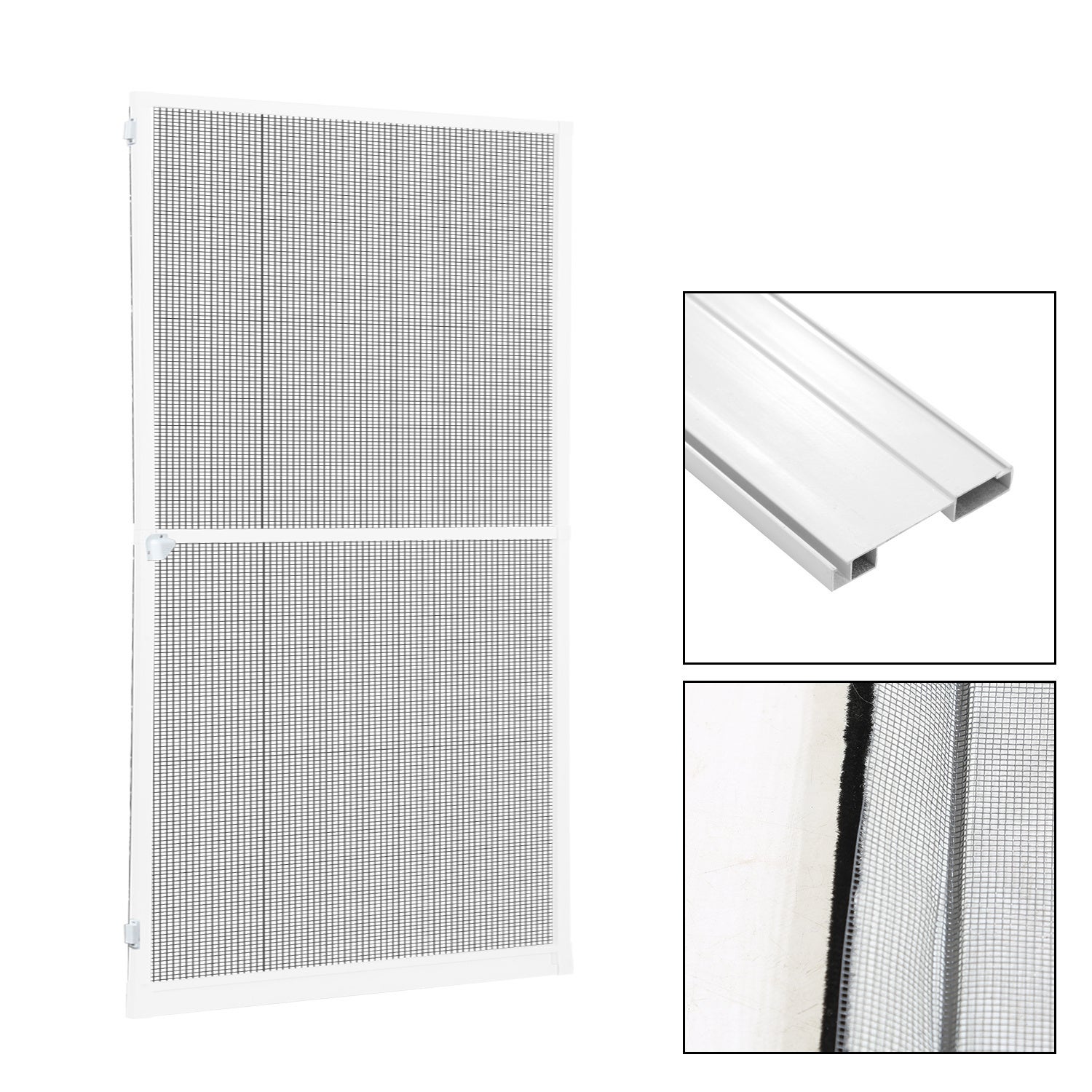 95 x 210 cm Moskitiera Drzwi moskitierowe z ramą aluminiową Moskitiera z gazą Ochrona przed promieniowaniem UV Wodoodporna