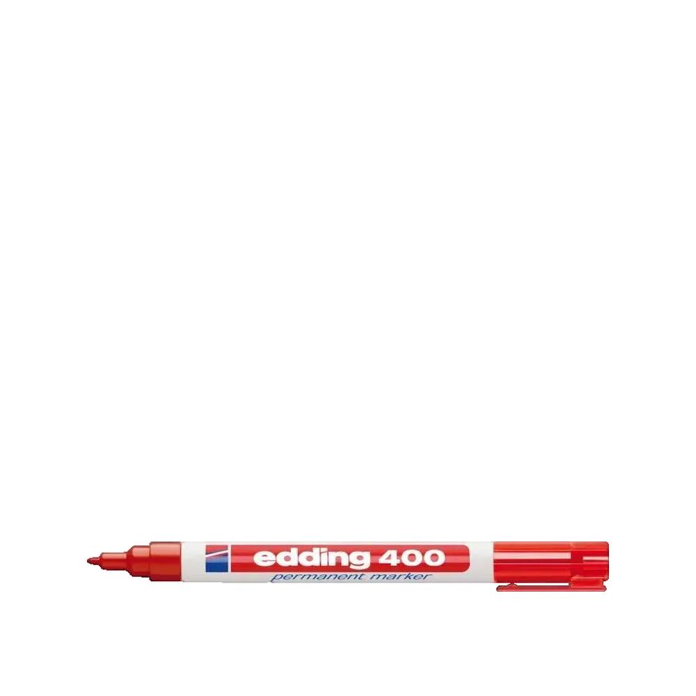 Marker permanentny Edding 400 czerwony końcówka 1 mm wodoodporny i odporny na światło