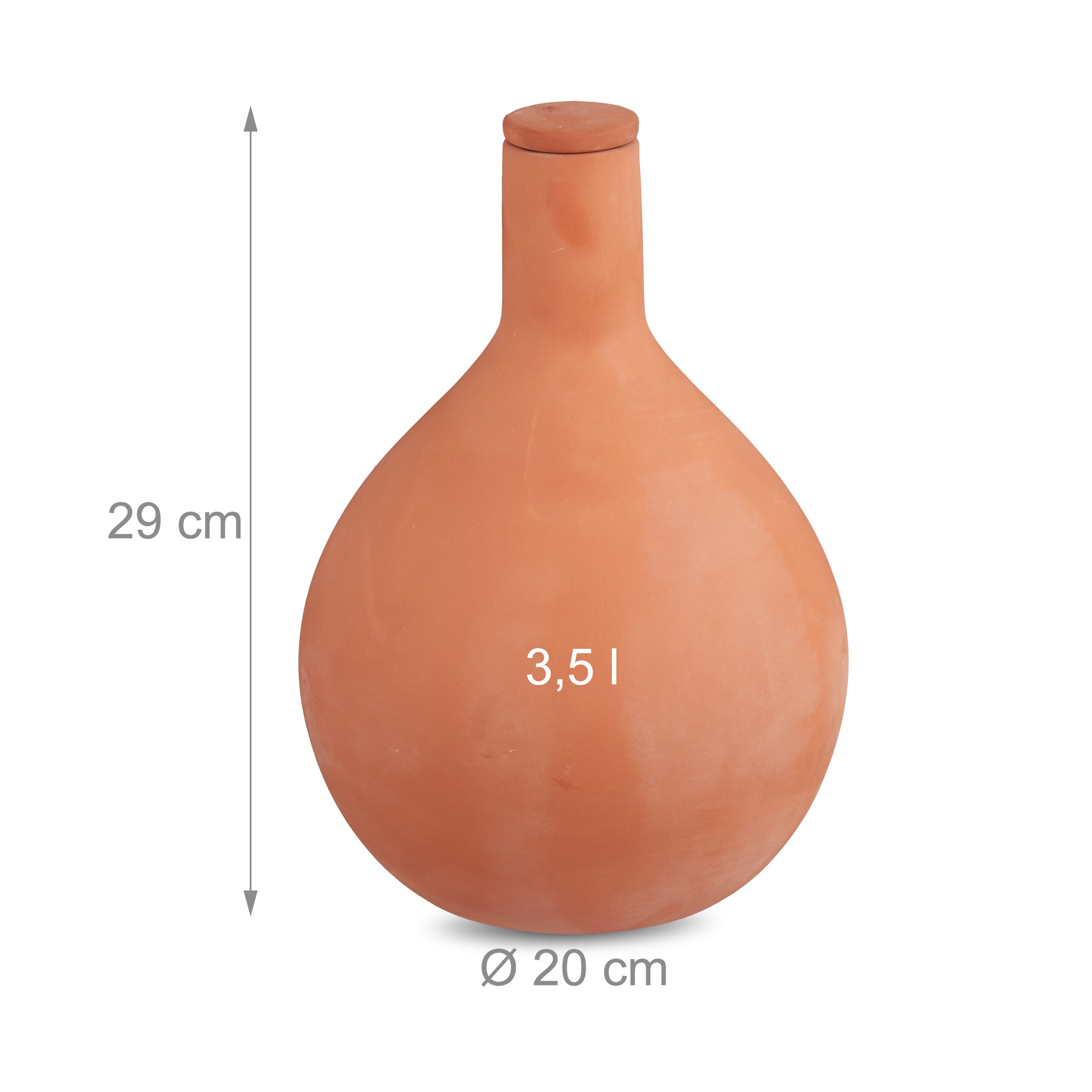 Relaxdays Olla, 3,5 l, barro, irrigação subterrânea, canteiros elevados, menor perda de água, vaso de barro, terracota - 4