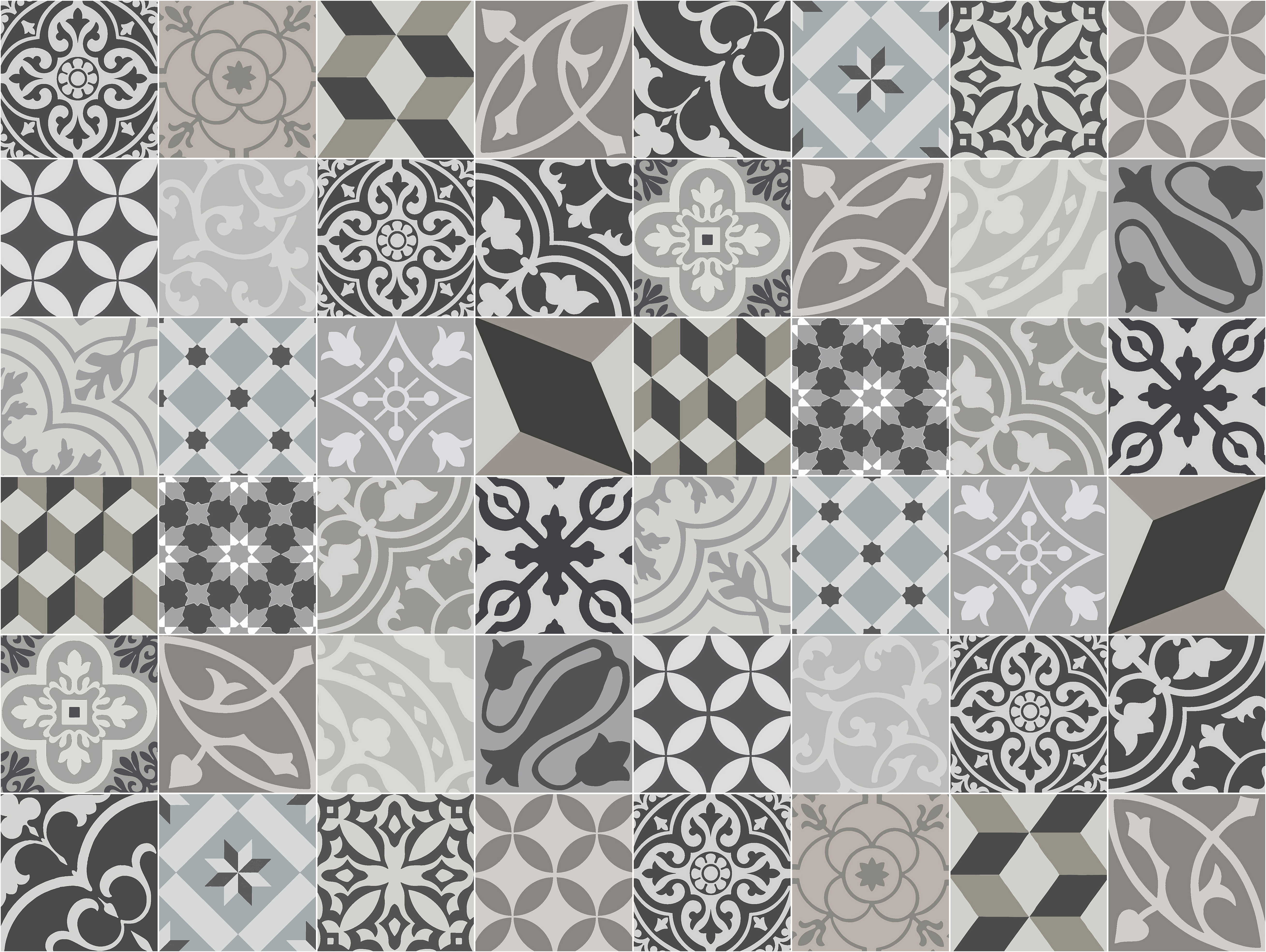 Alfombra de vinilo trujillo 1 100x133 cm - pvc antideslizante, vinilica para cocina o salón, lavable, estilo hidraúlico