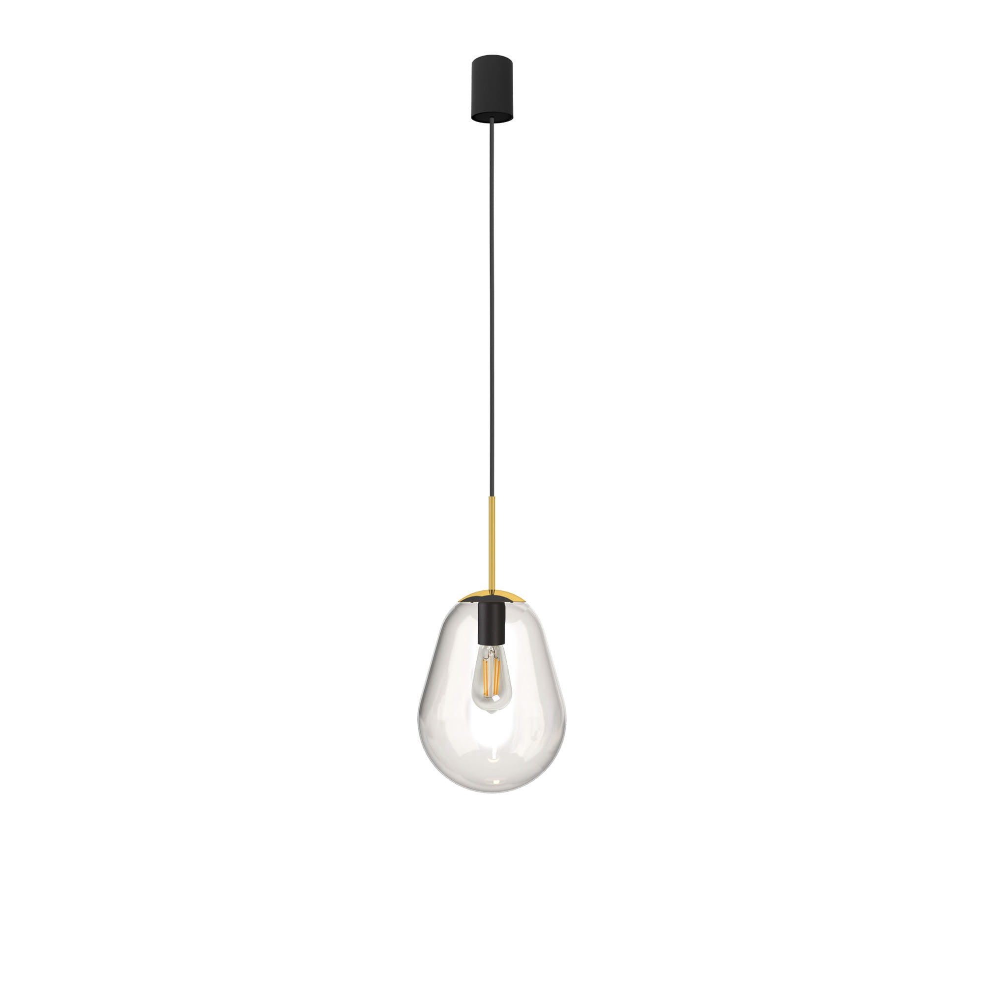 Lampa wisząca Pear czarno-przezroczysta-złota 1xE27x40W wym: 180 x 22 x 22 cm szkło Nowodvorski Lighting