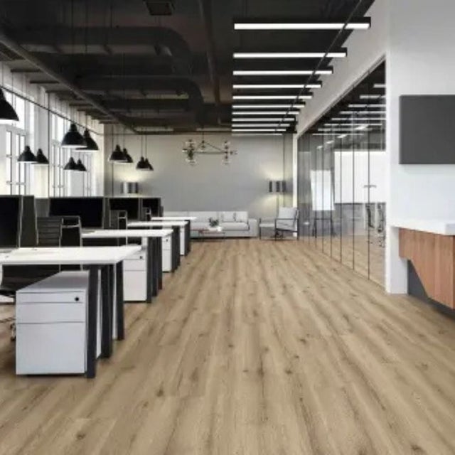 Revêtement de sol vinyle SPC Chêne Royal Candia AM131 (3,09 m²/boîte), effet bois et micro-chanfrein sur les 4 côtés