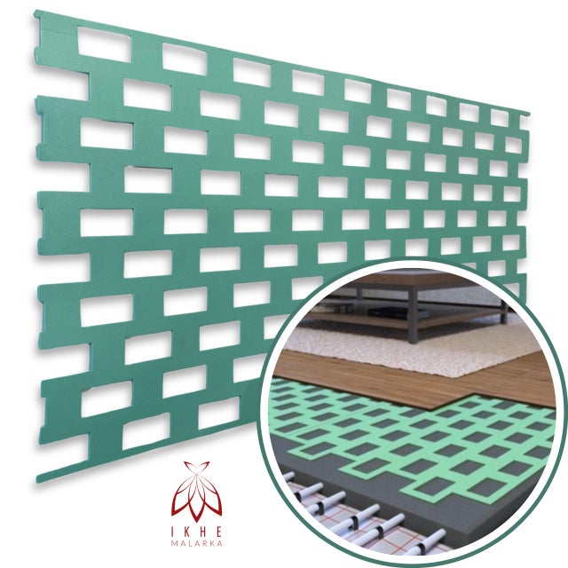 30m² Base aislante para suelos laminados con calefacción por suelo radiante, aislamiento acústico & cálido, 60x 100x50cm -2,5mm