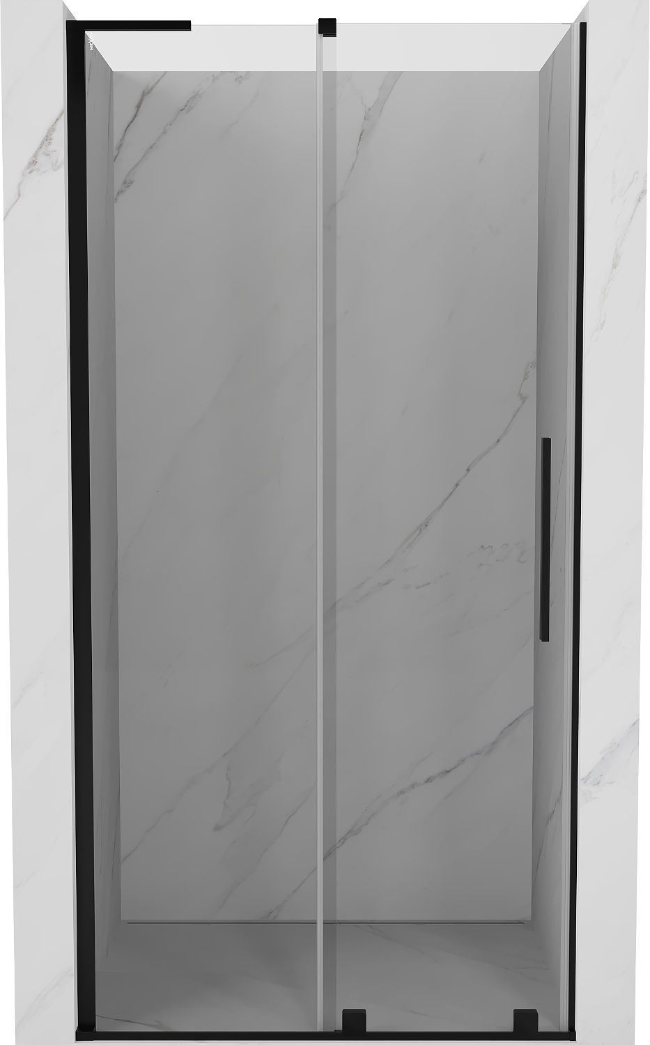 Mexen Velar L drzwi prysznicowe rozsuwane 120 cm, transparent, czarne - 871-120-003-01-70
