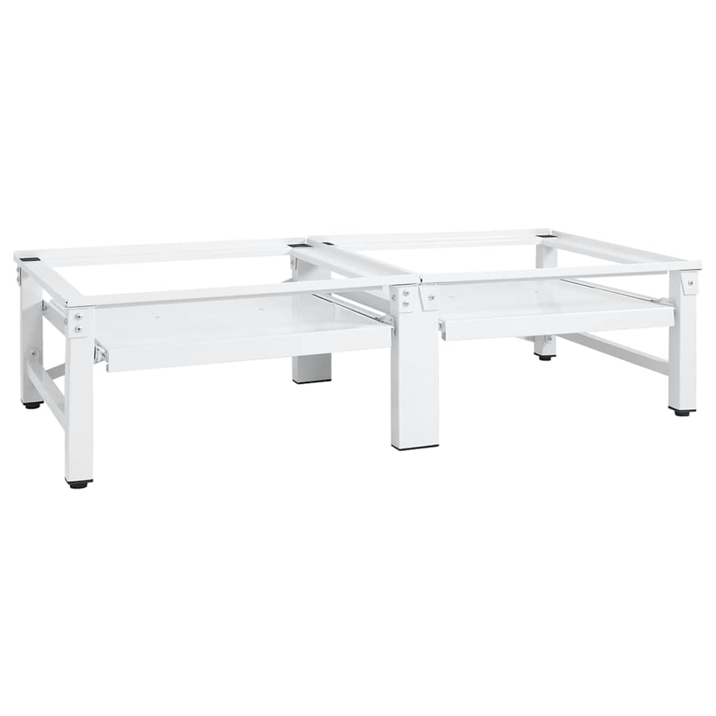 Vidaxl Pedestal Doble Lavadora Secadora Con Estantes Extraíbles Blanco , Leroy Merlin
