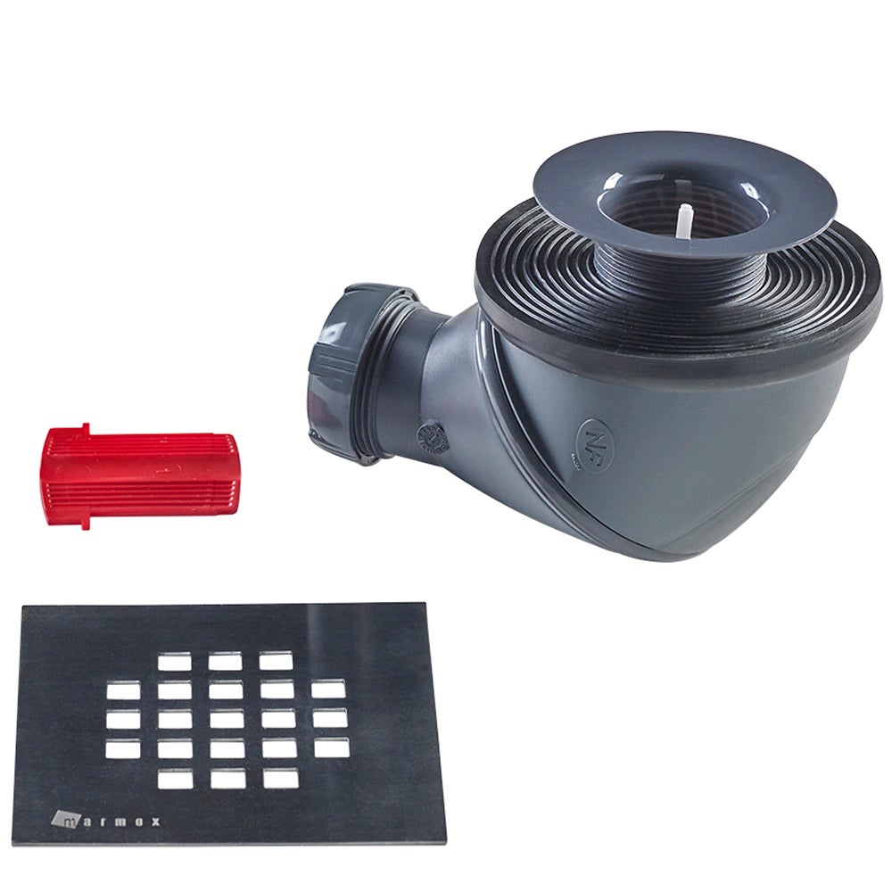 Receveur de douche blanc 140 x 90 cm ultra léger en résine aspect ardoise - grille carrée - 3