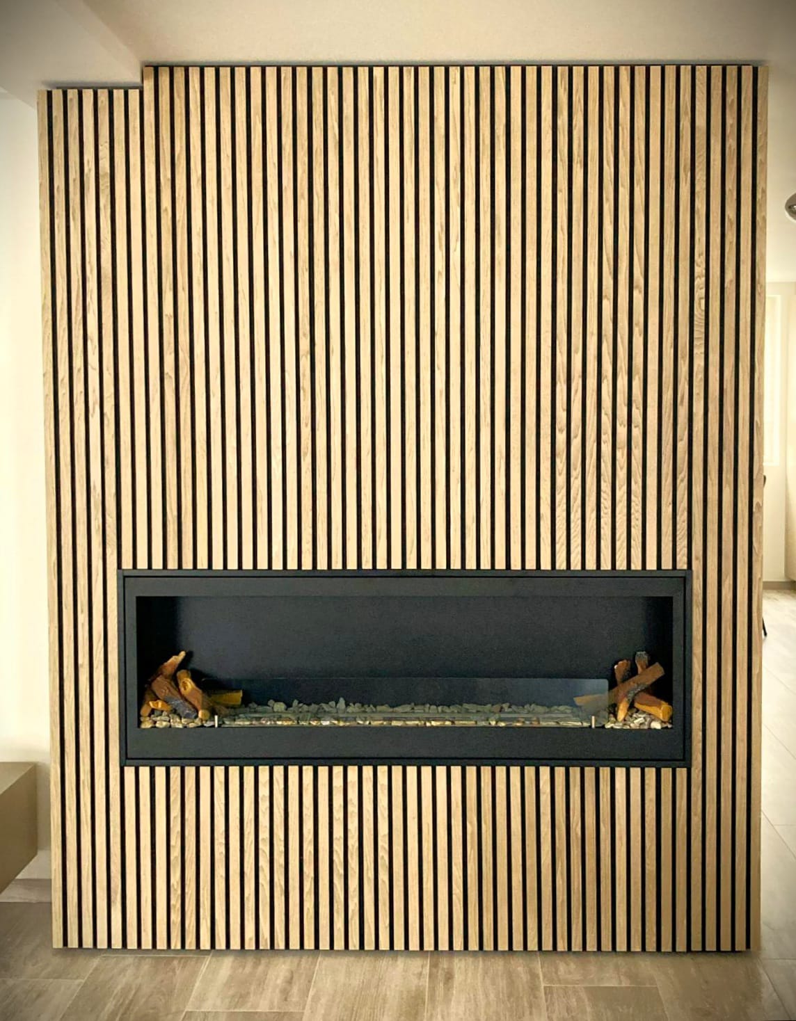 Paneles Isodeco 3D acústicos HDF de madera roble blanco veteado 275x60x2,1cm - 2