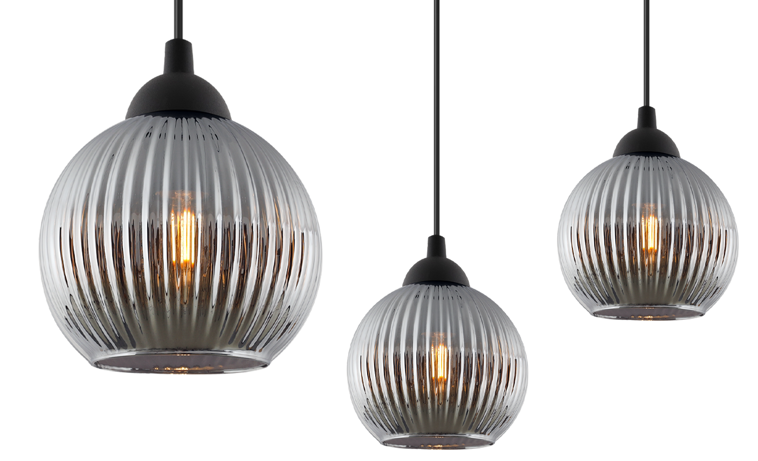 Lampa sufitowa wisząca Riffle Pająk loft 1xE27 klosz kula grafit Light Home LH - 5