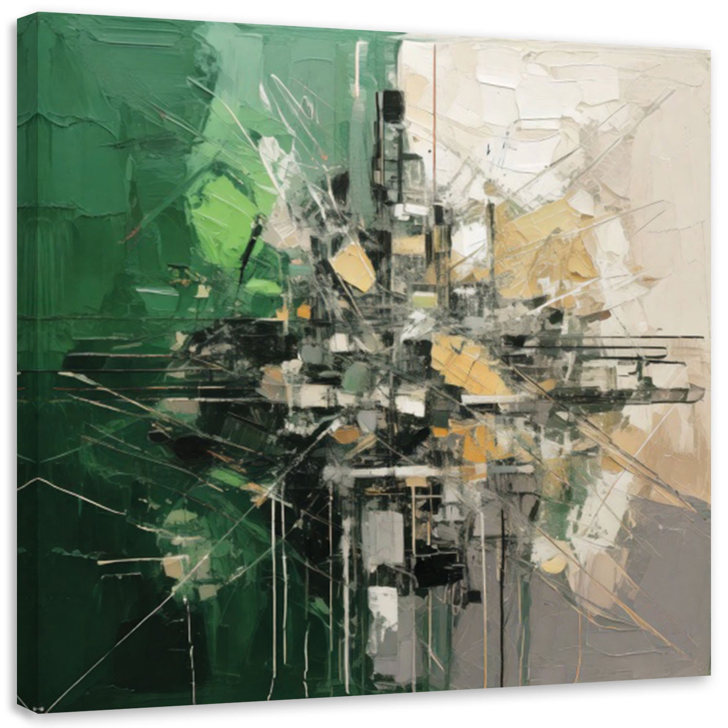 Obraz, Abstrakcja Geometryczna Zieleń 50x50