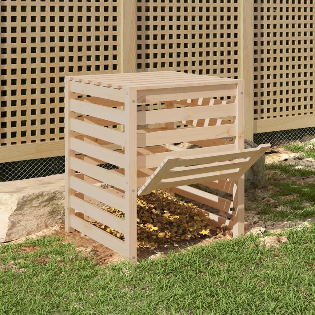 vidaXL Composteur 63,5x63,5x77,5 cm Bois massif de pin - 3