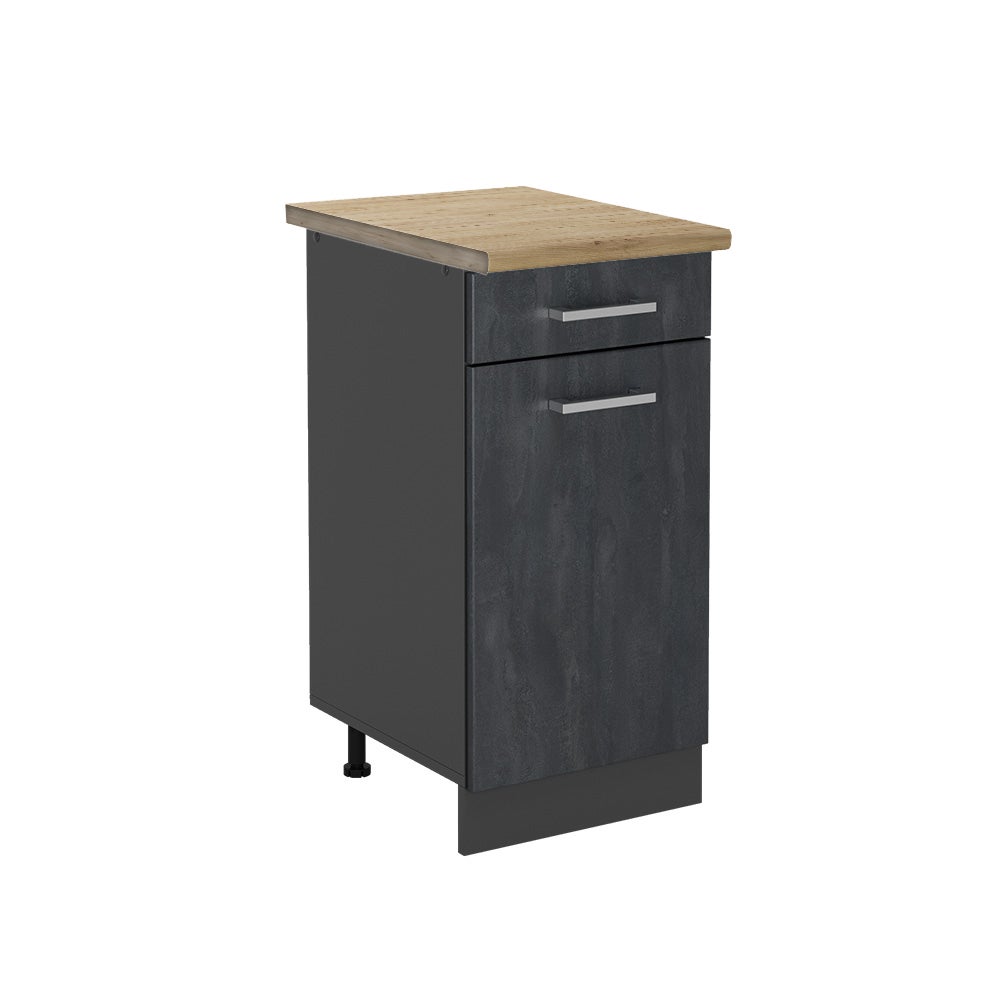 Vicco Szafka dolna do kuchni R-Line, Czarny beton, 40 cm BP Dąb