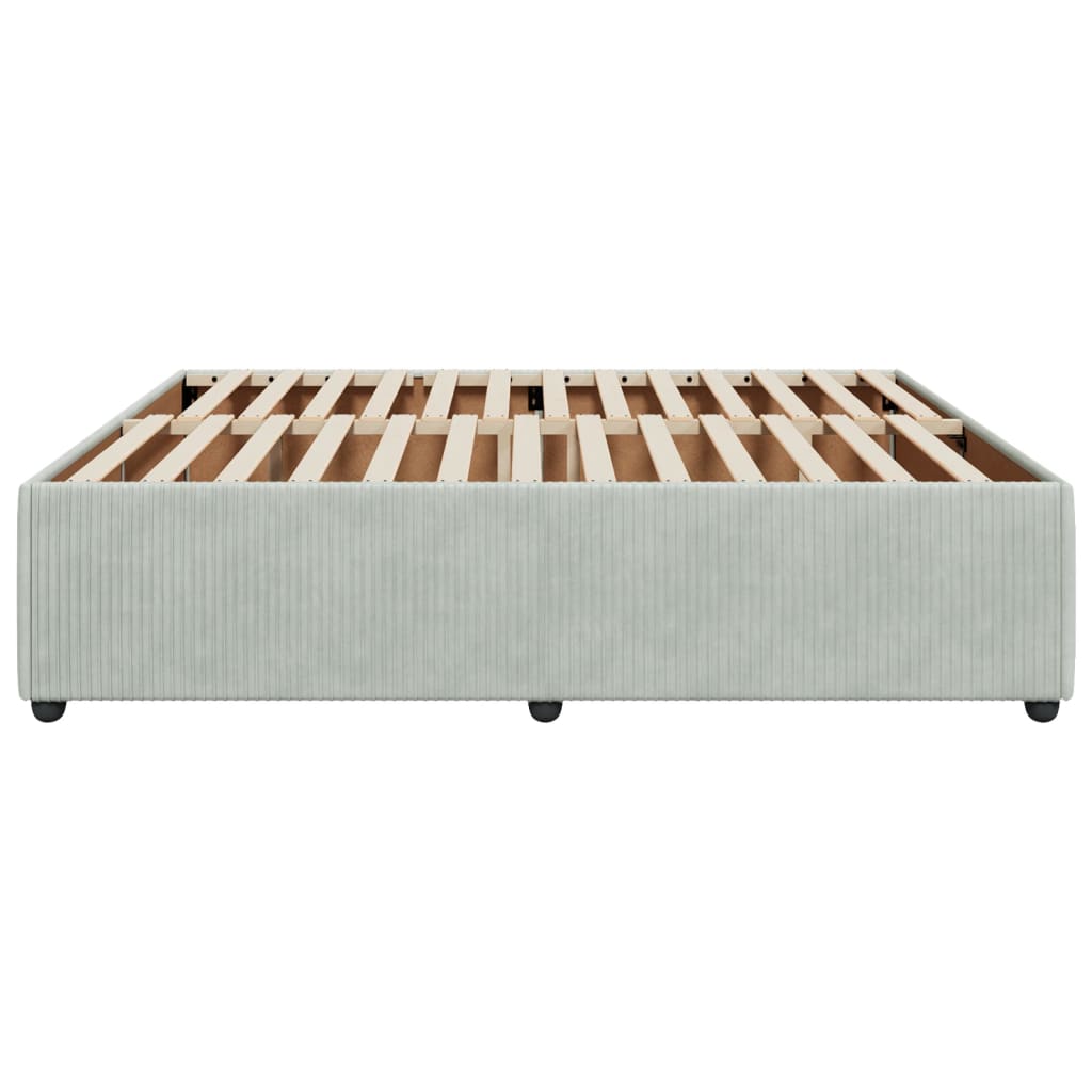 Cadre de lit sans matelas gris clair 200x200 cm velours - 5