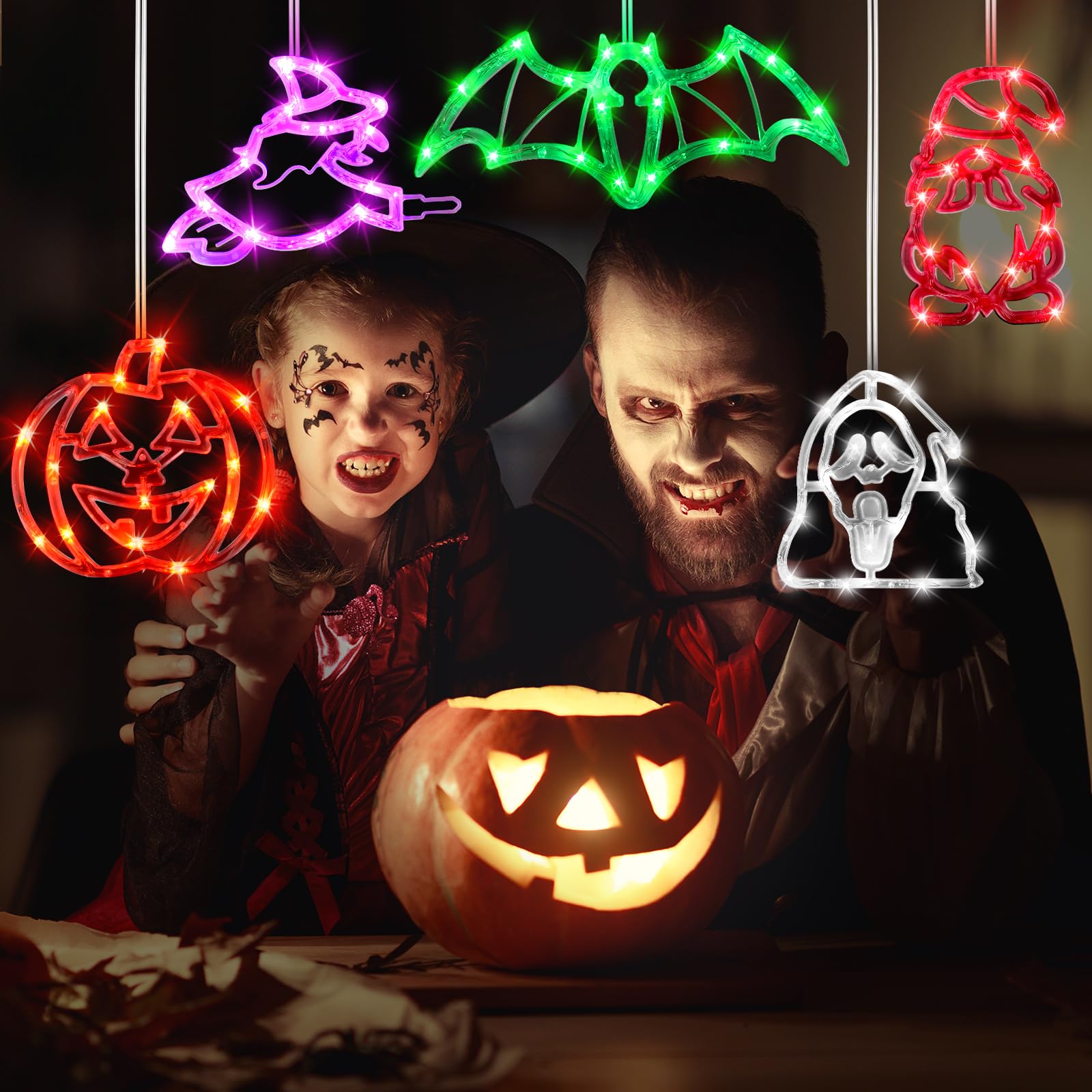 Confezione da luci a ventosa per Halloween,decorazioni di