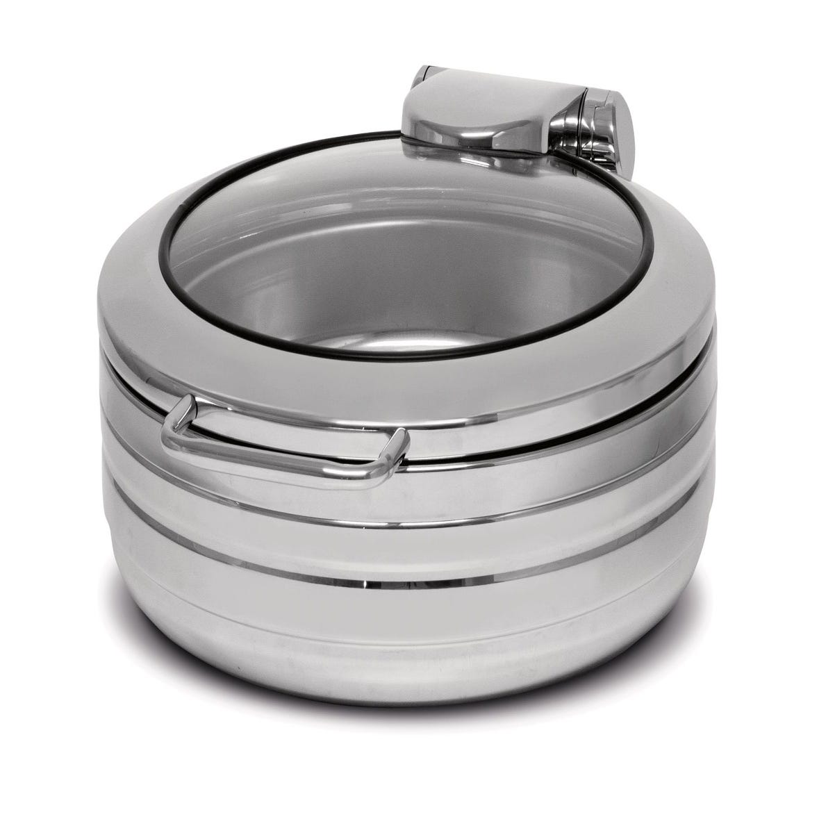 Chauffe-Plat Rond En Inox 8,5L - Buffet Avec Couvercle Verre, Support Combustible - Pour Fêtes, Mariages