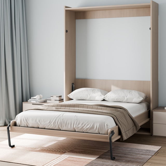 Kit de Quincaillerie pour Lit Escamotable Vertical VEVOR, Taille 135x190 cm, Systeme Mural Avec Verins a Gaz, Gain de Place