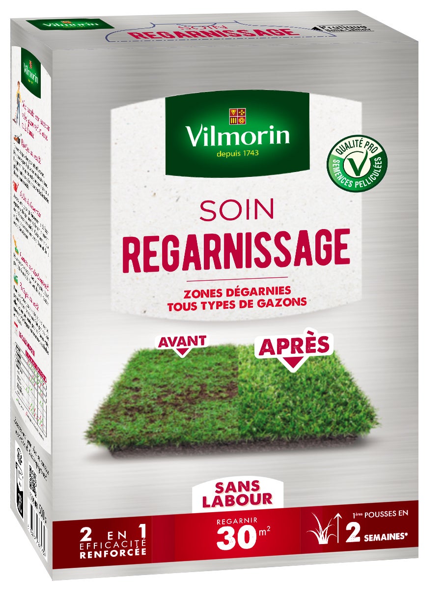 Gazon Terrain Sec - 1 kg + Soin Regarnissage Universel 2 en 1 - 500 g - 3