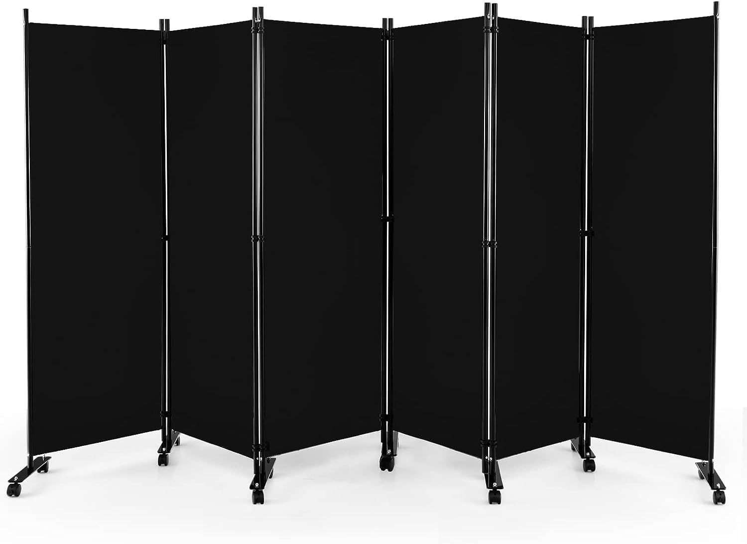Biombo separador de ambientes de 6 panel con ruedas bloqueables, pared de separador, separador de privacidad independiente para sala de estar,