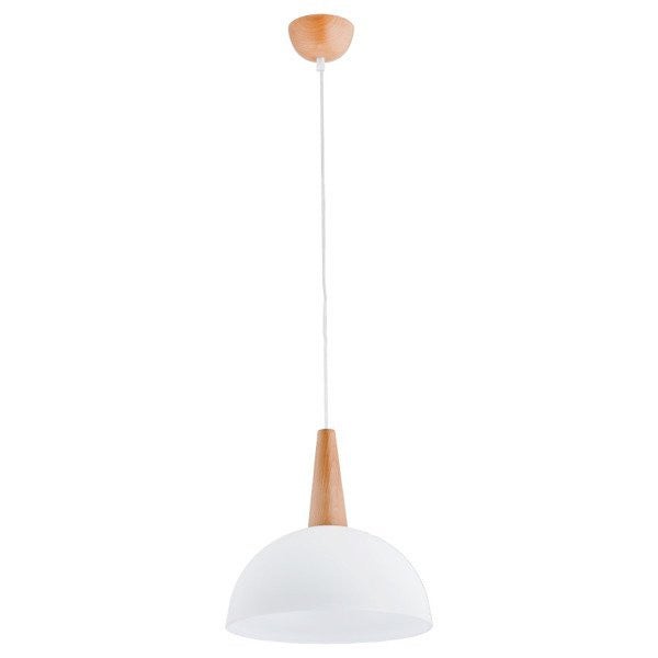 Lampa wisząca Anja jasne drewno 1xE27x15W wym: 90 x 30 x 30 cm szkło Alfa