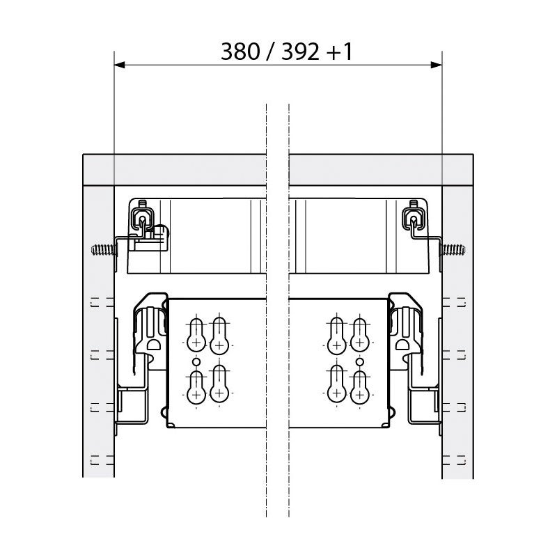 Coulisse quadro 12 smartray - Sortie : Partielle - Fixation : Sous tablette - Charge : 6 kg - HETTICH - 4
