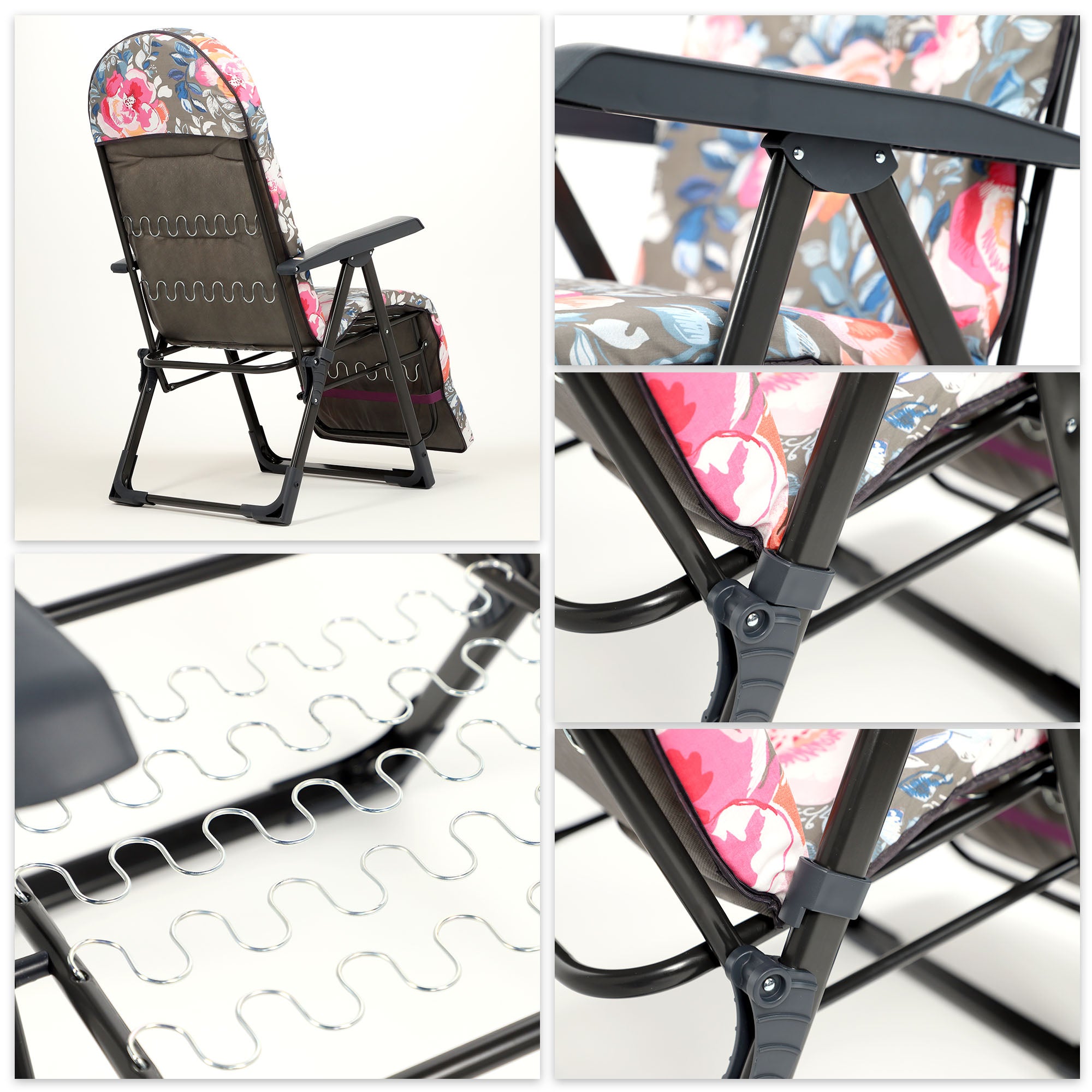 LEŻAK FOTEL OGRODOWY SKŁADANY PLAŻOWY LEŻANKA PODUSZKA PODNÓŻEK WYGODNY - 4