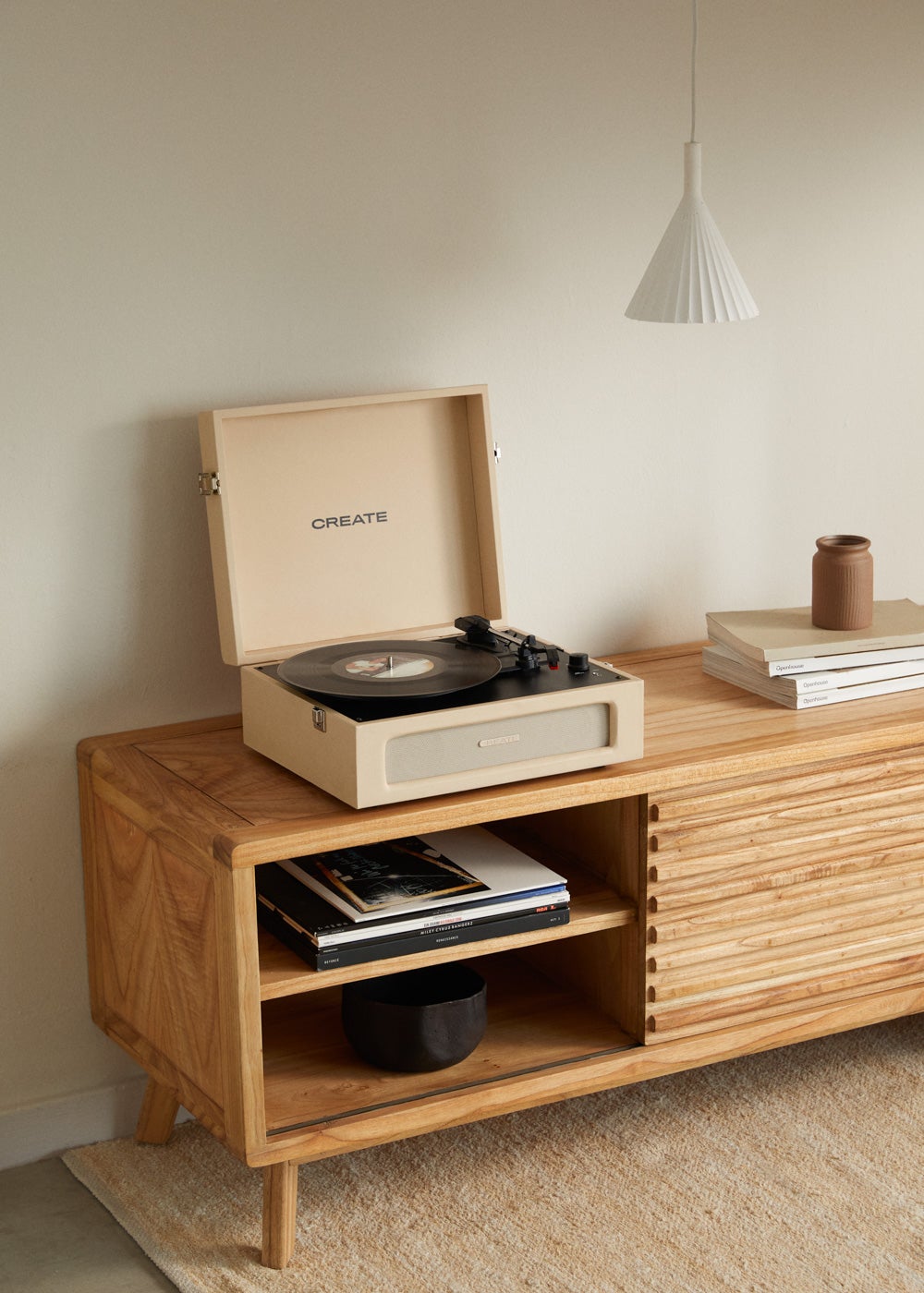CREATE - RECORD PLAYER RETRO - Gramofon Retro z Bluetooth, USB, MicroSD y MP3 record/player - Sable