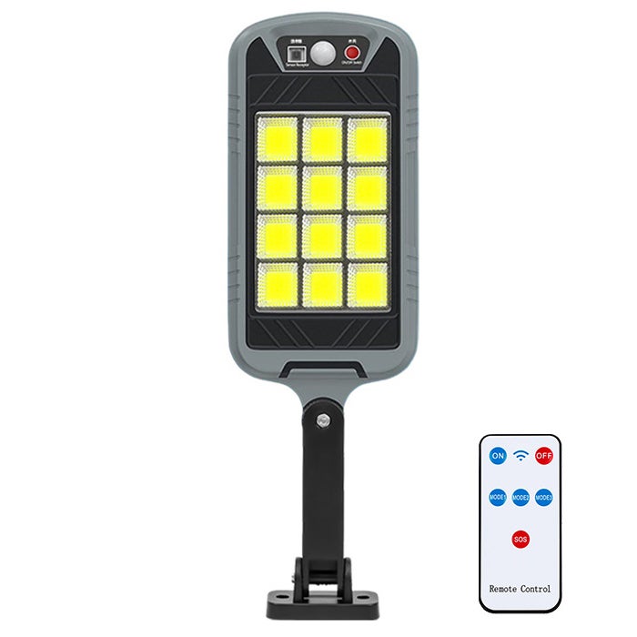 Zewnętrzne oświetlenie słoneczne, lampa solarna z czujnikiem ruchu z pilotem, wodoodporny reflektor solarny, światło bezpieczeństwa, 3 tryby