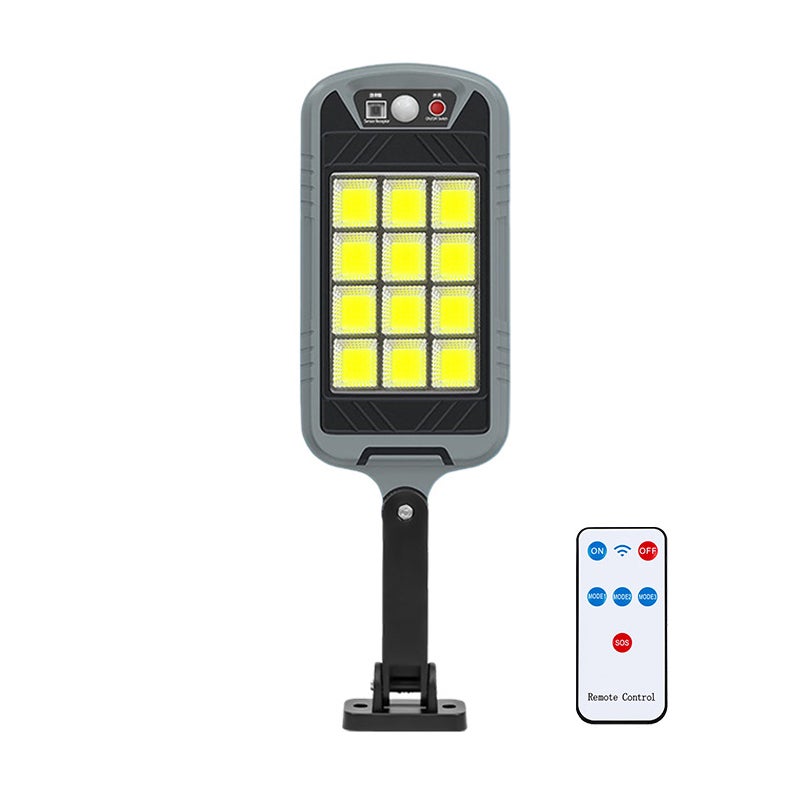 Lampa zewnętrzna solarna, lampa solarna z czujnikiem ruchu z pilotem, wodoodporny projektor solarny, lampa bezpieczeństwa, 3 tryby.