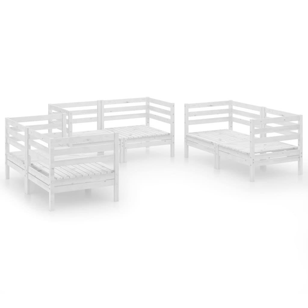 Salon bas de jardin en Bois Blanc 5 personnes - 7