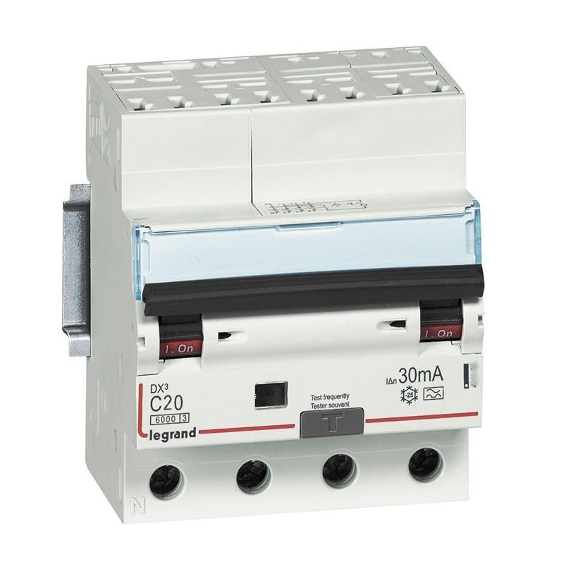 Disjoncteur Legrand DX3 Tétrapolaire 20A - Courbe D, 6/10kA, à Vis - Pour Tableau électrique Professionnel