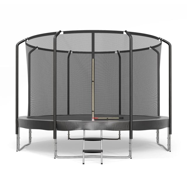 Trampoline Semi-Pro 14FT / 427cm Noir avec Filet de sécurité, Tapis de saut, Coussin de protection, Echelle