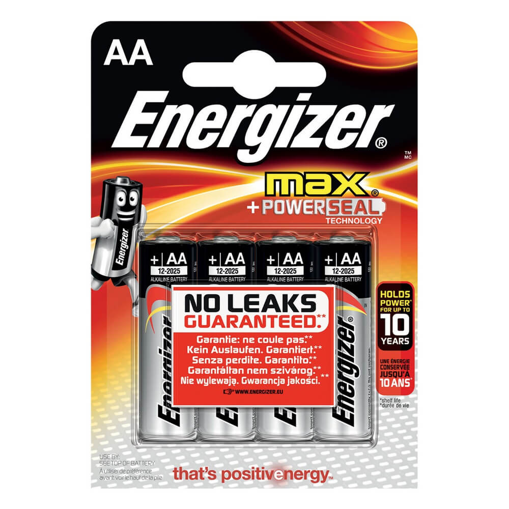 4 Piles alcalines LR6/AA Energizer Max (1,5V) - 4