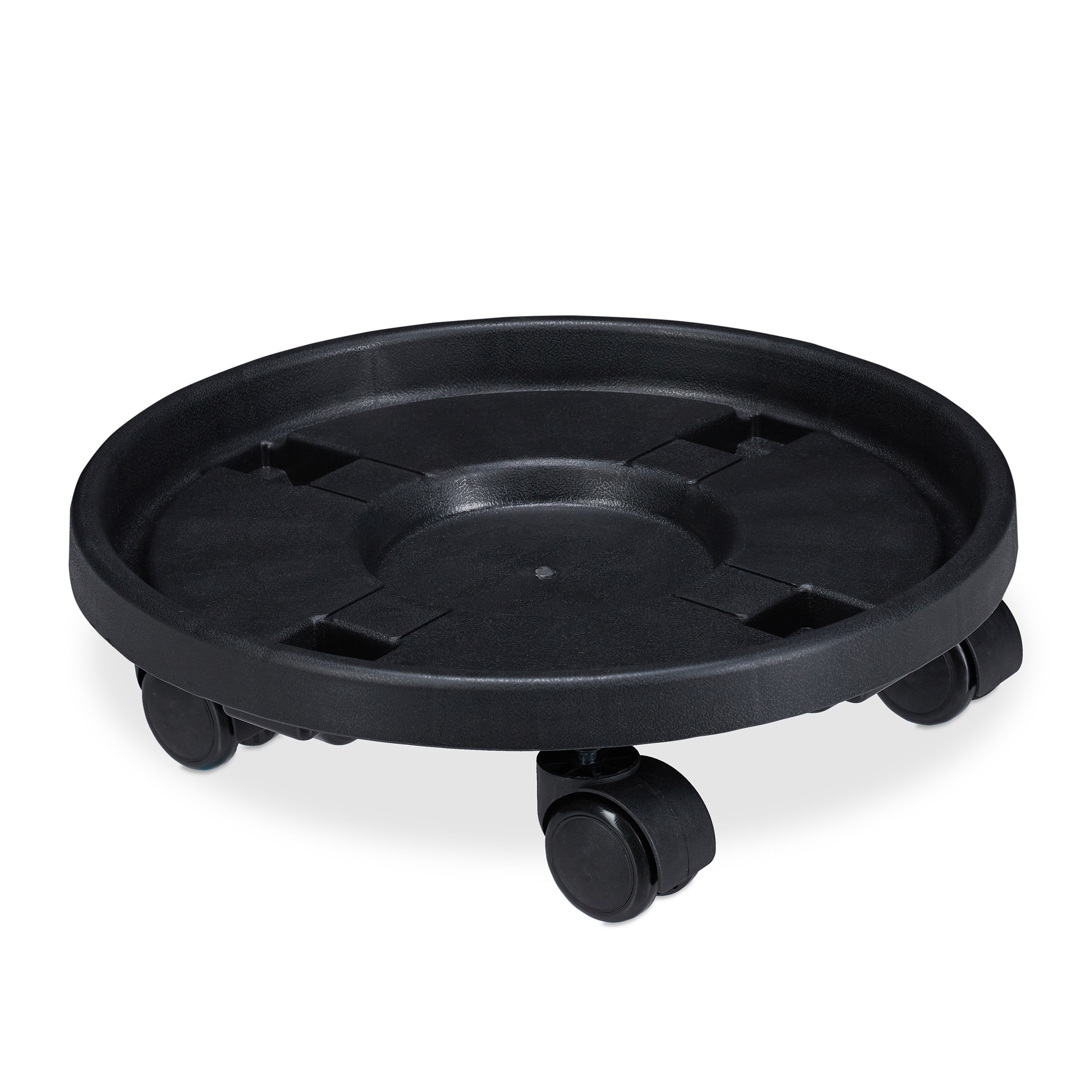 Plateau à roulettes pour plantes, jeu de 2, d.35,6 cm, support pour fleurs sur roues, intérieur et extérieur, Relaxdays - 9