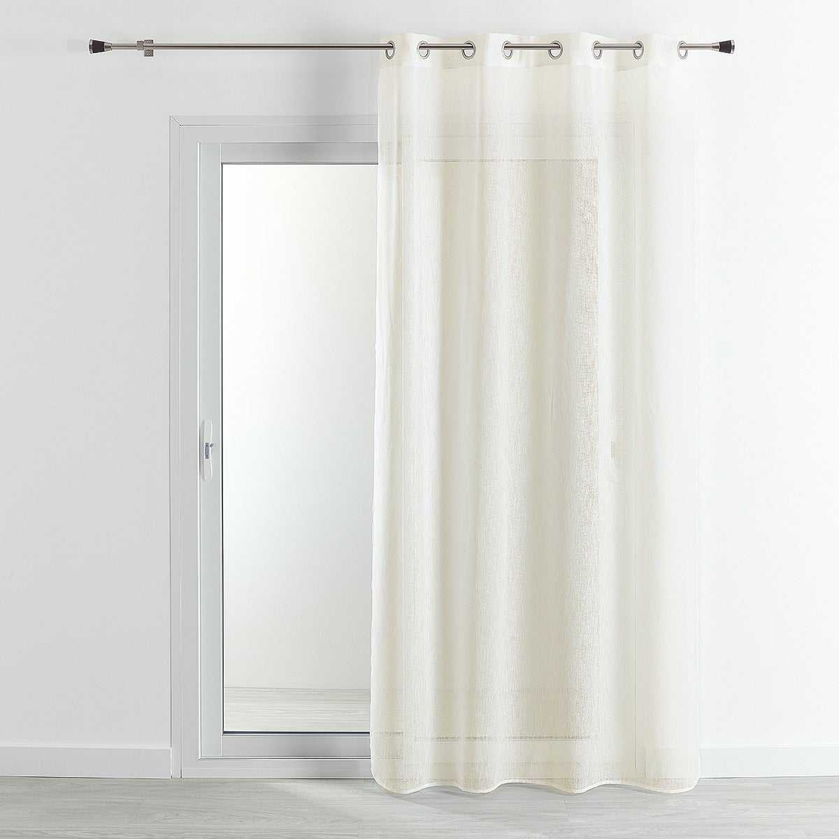 Voilage - Effet lin fluide - Ivoire - 140x240 cm - Polyester - 3