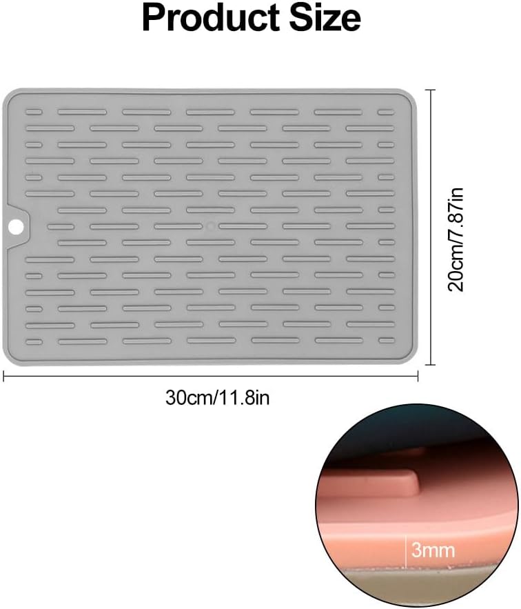 Tapis égouttoir En Silicone 50 X 70 Cm – Antidérapant, Lavable Au Lave-vaisselle, Pour évier Et Plan De Travail - 3