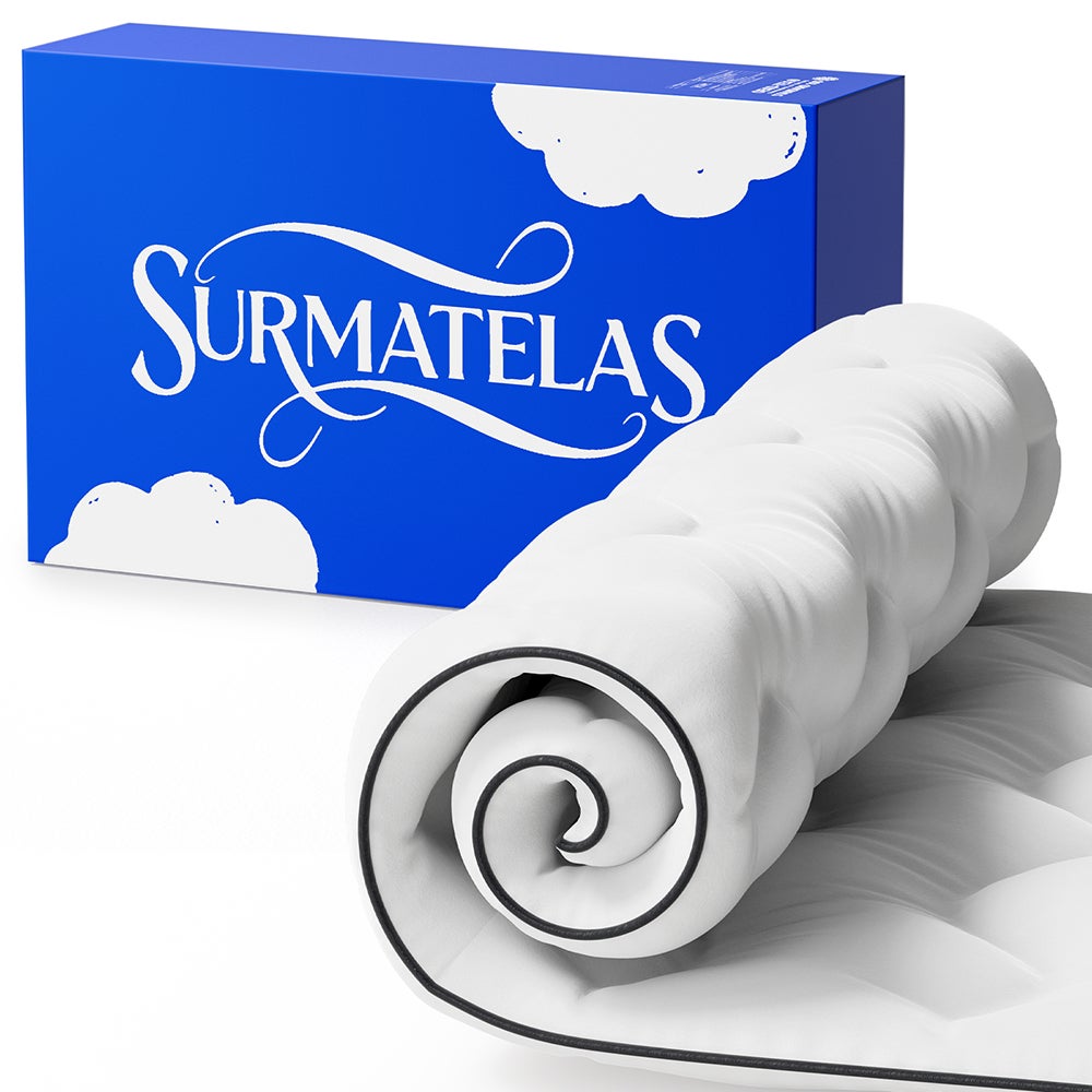 Surmatelas 140x190 cm - Épaisseur 4 cm - Surmatelas Moelleux en Microfibre - Matelas Topper convient aux Matelas 140x190 cm pour Adulte Enfant - 6