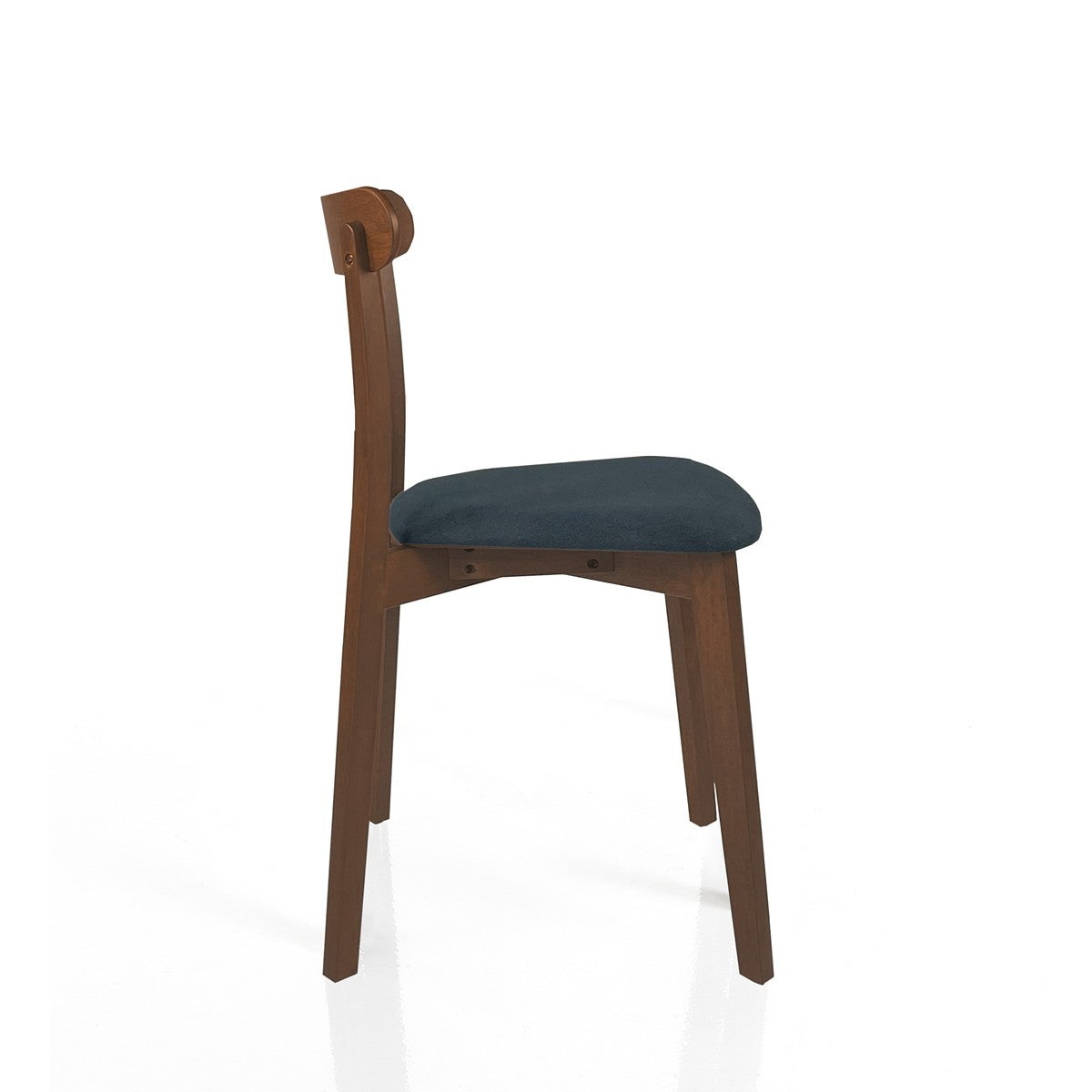 Set 2 sedie AMBRA – Legno Noce scuro e tessuto grigio 45x51x78 cm per sala da pranzo - 2