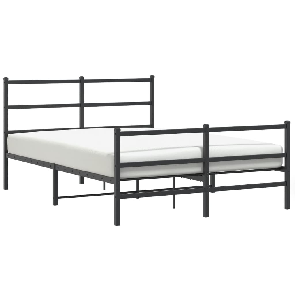 Łóżko Metalowe Czarne Rama Łóżka Ze Stelażem Do Sypialni Pokoju 135x190