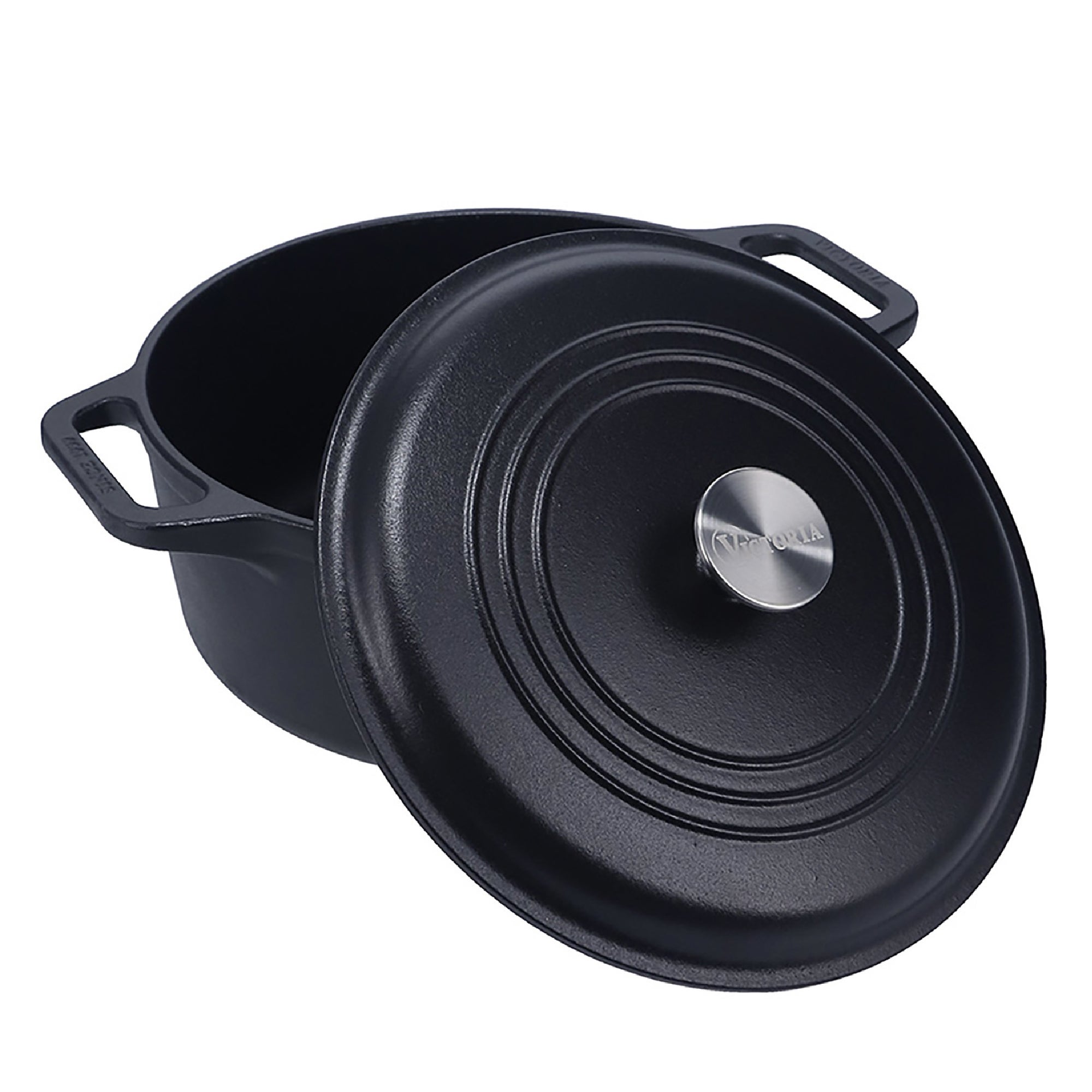 Victoria Dutch Oven Inductie Gietijzer Geëmailleerd 27cm, 2-Delige Set