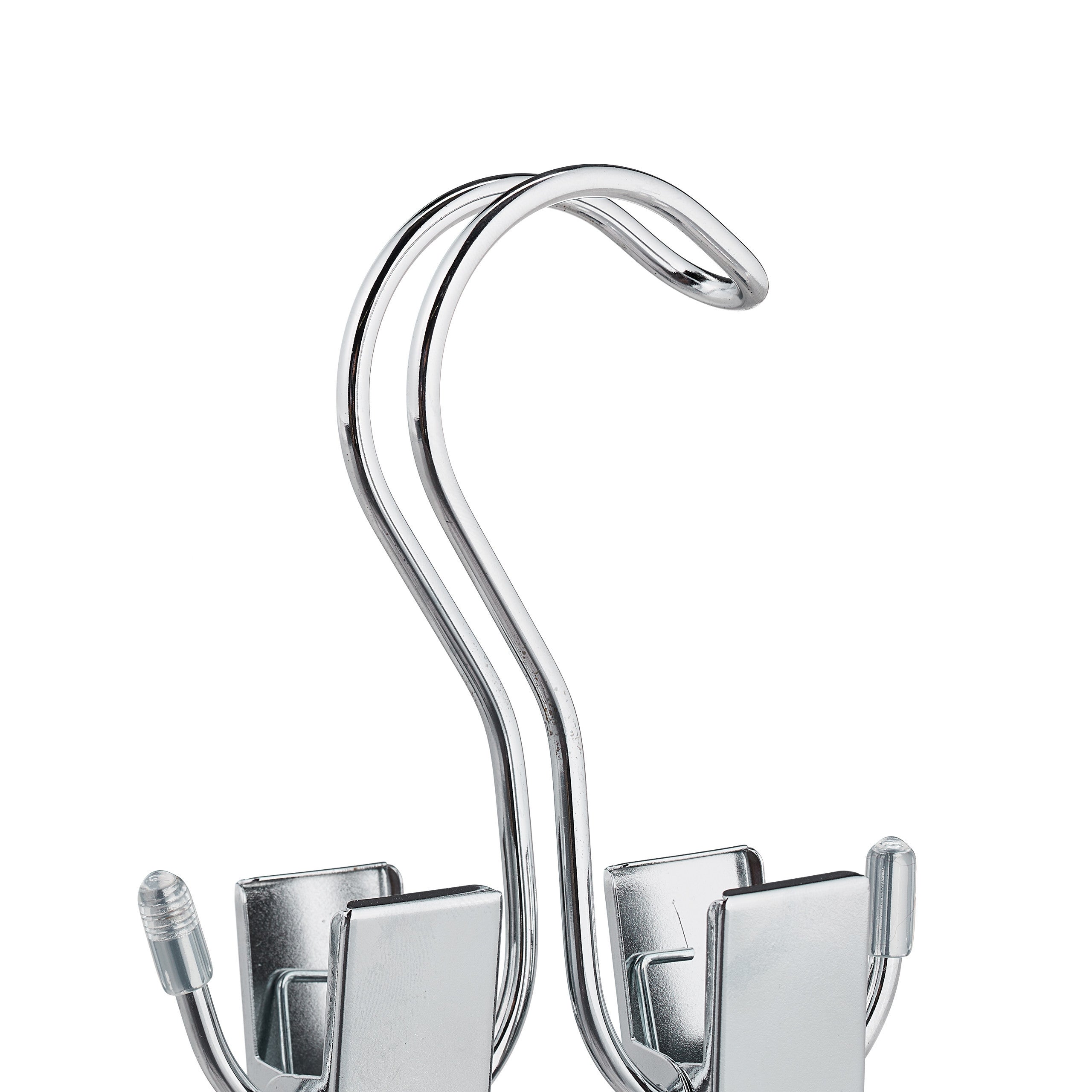 Lot de 5 pinces à bottes, doubles cintre, caoutchouté, rangement de chaussures & casquettes, fer, argenté, Relaxdays - 6