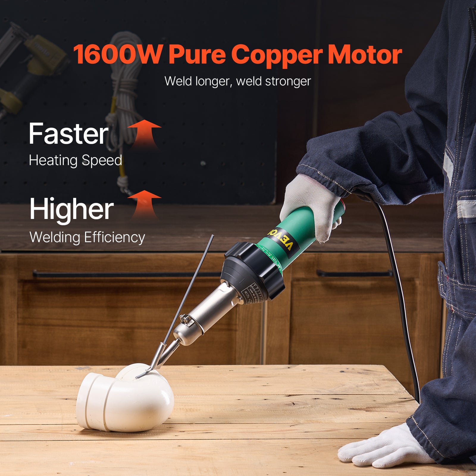 Pistolet à Air Chaud 110 V - Torche De Soudage - 1600 W - Pistolet Thermique En Plastique - Kit De Soudeur Pour Toiture