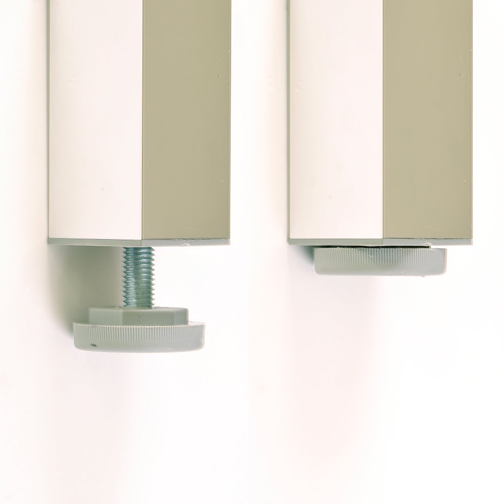 4 un. Pied carré pour meuble en aluminium 40x40mm hauteur 300mm aluminium brillant avec régulateur de nivellement - 3