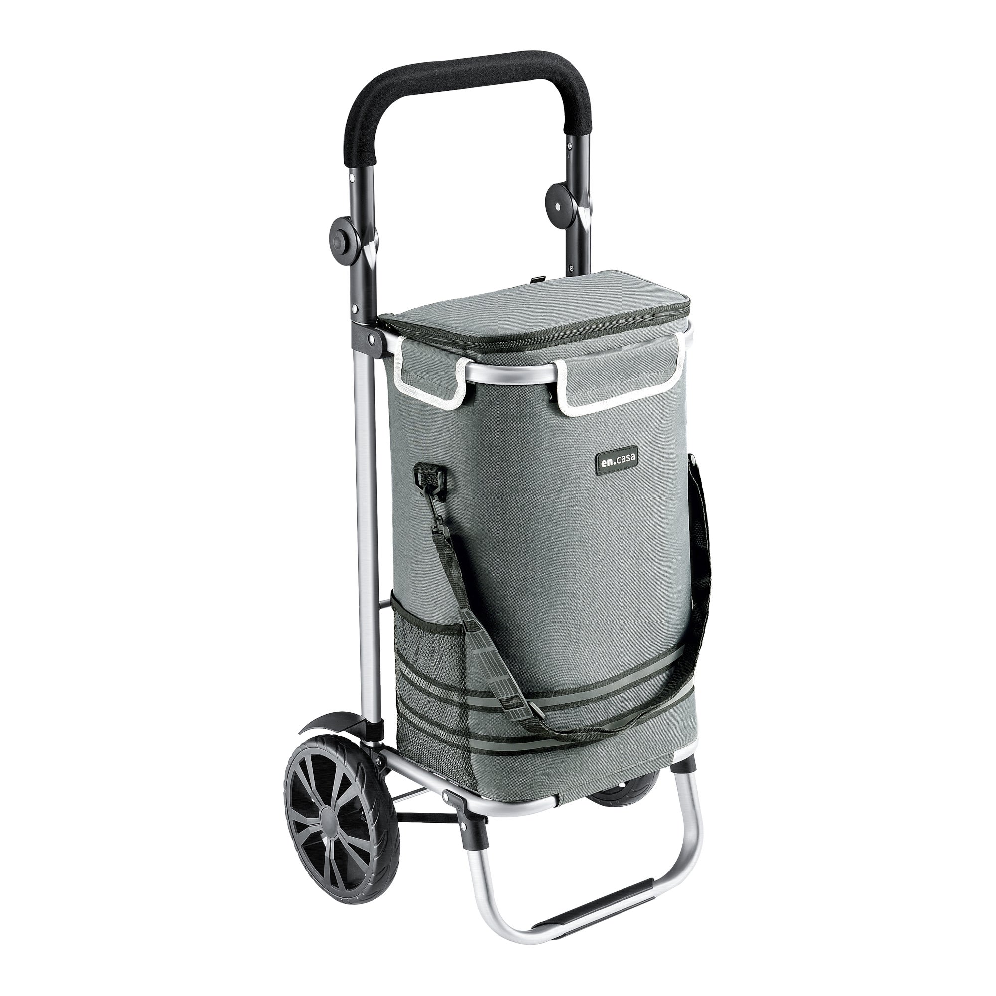 Chariot De Courses Pliable, Lot De 4, Poignée, Roulettes En Caoutchouc 35 Kg Poussette De Marche Aluminium Rouge 85661265
