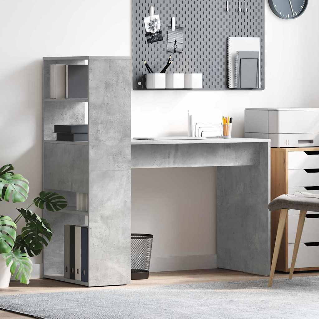 Maison Exclusive - Bureau Gris béton 113 x 54 x 120 cm Bois d ...