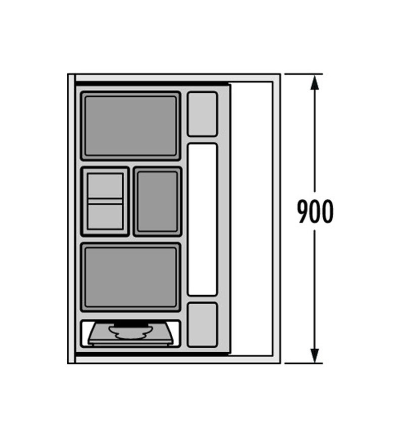 Poubelle de cuisine encastrable pour meuble coulissant 50L Hailo Separato K 900 - 2