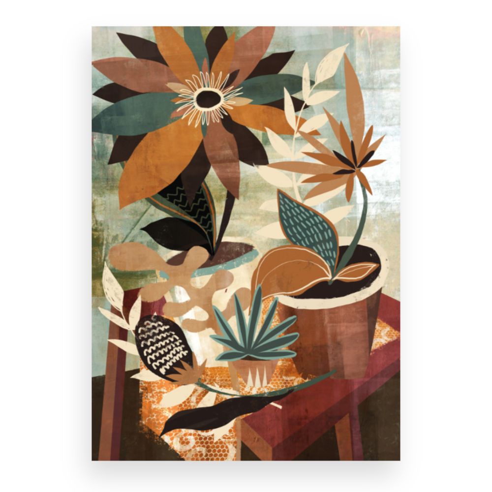 Toile Fleurs abstraites / 100x140cm / Fabriqué en France / DADA ART - 3